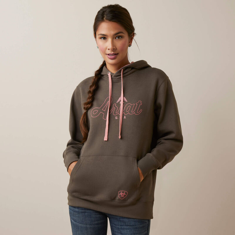 Ariat Women's REAL Thunderbird Hoodie (BANYAN BARK)