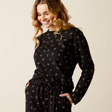 Load image into Gallery viewer, Ariat Women&#39;s Dreams Pajama Set (BLACK CATTLE BRAND PRINT)
