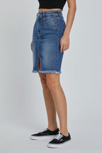 Load image into Gallery viewer, High Rise Midi Denim Skirt
