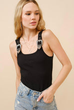 Load image into Gallery viewer, Black Ribbed Western Buckle Bodysuit
